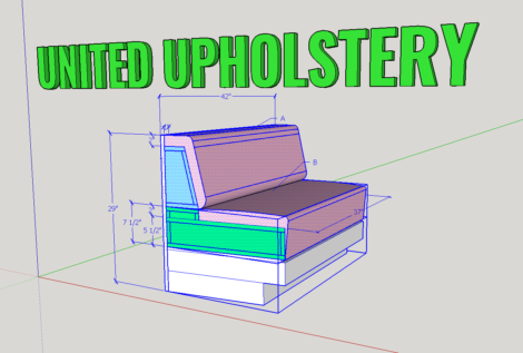 Custom Banquette and Booth shop drawings designed by United Upholstery